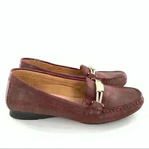 Naturalizer n5 comfort Saturday flats 4.5 34.5 maroon leather driving loafers